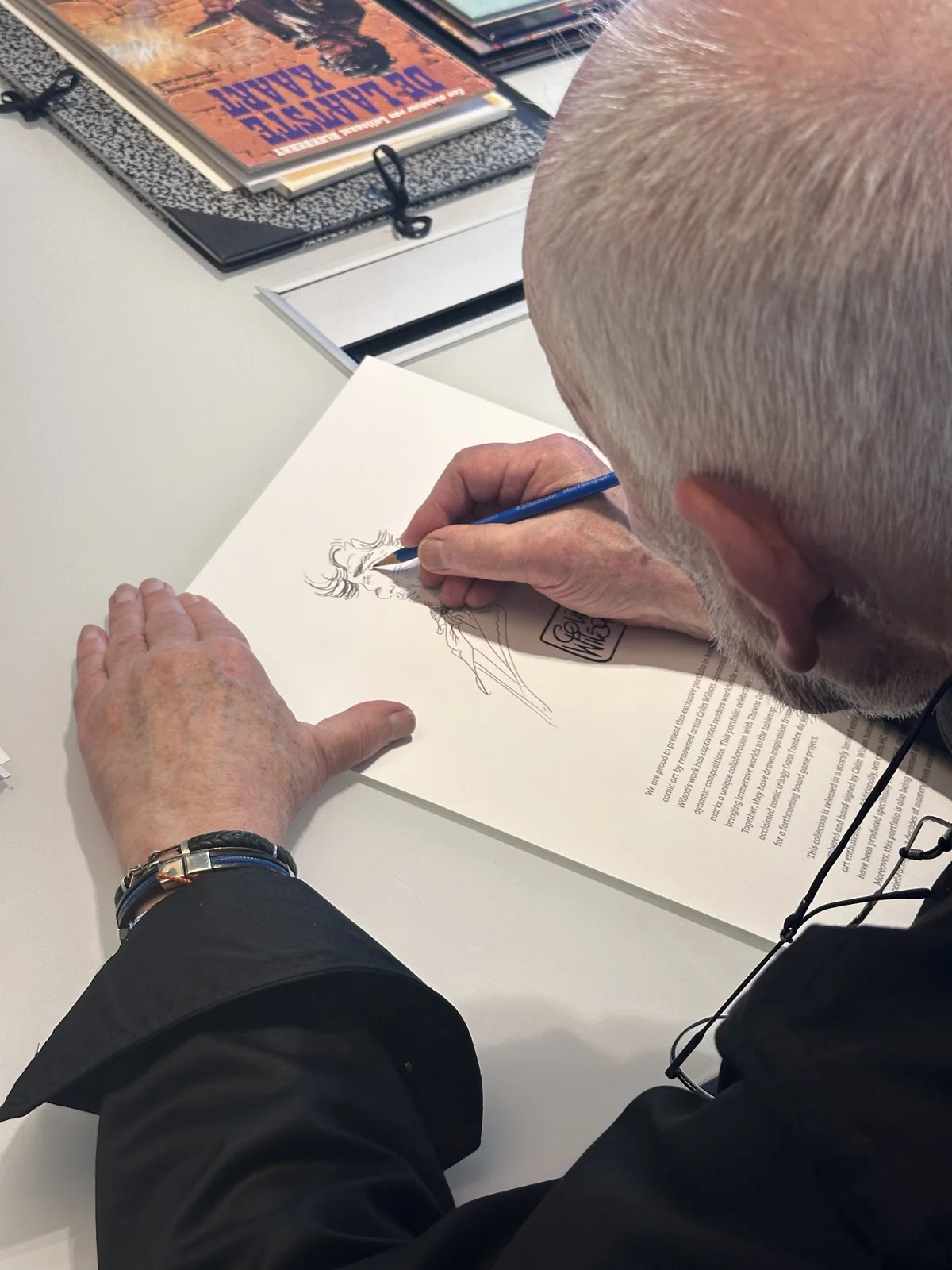 Artist working on a drawing